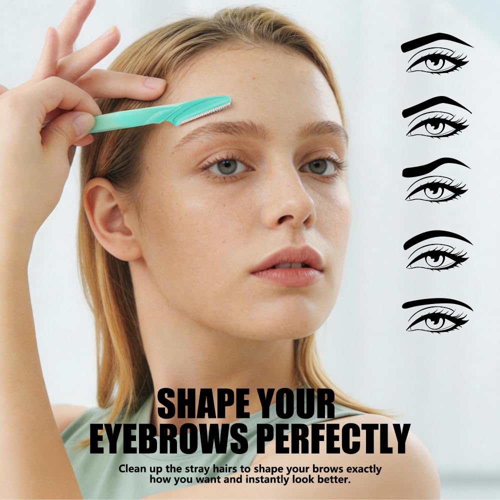Women's Dermaplane Razor Eyebrow Razor with Blade Cover Face Razors for Women & Men Face Shaver Peach Fuzz Remover