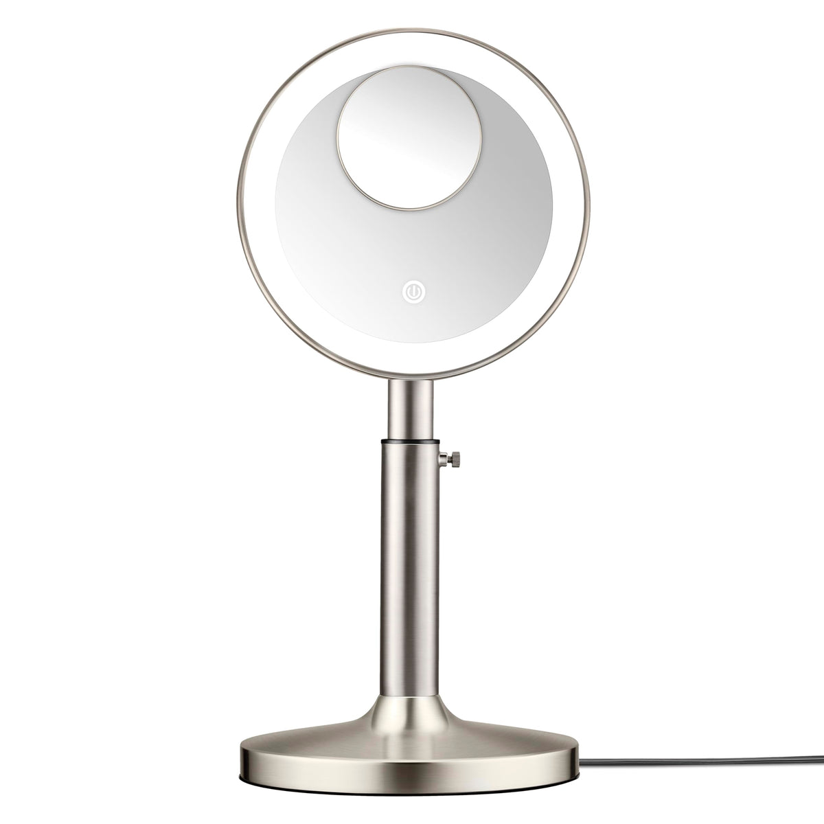 Conair Lighted Makeup Mirror, LED Vanity Mirror, 1X/10X Magnifying Mirror with Phone Holder, Corded in Polished Chrome
