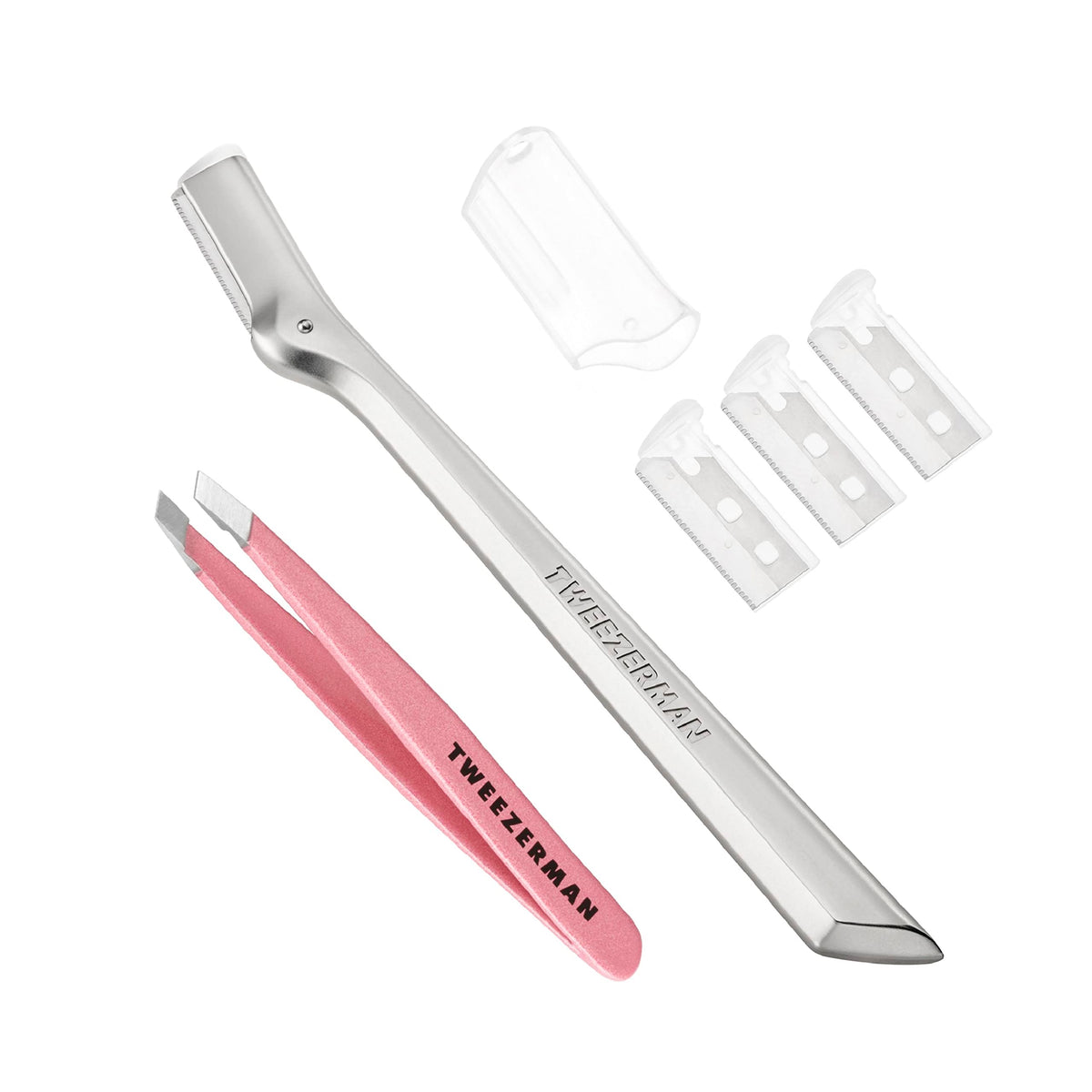 Tweezerman Exclusive Eyebrow Razor & Mini Slant Tweezer Evening Blue