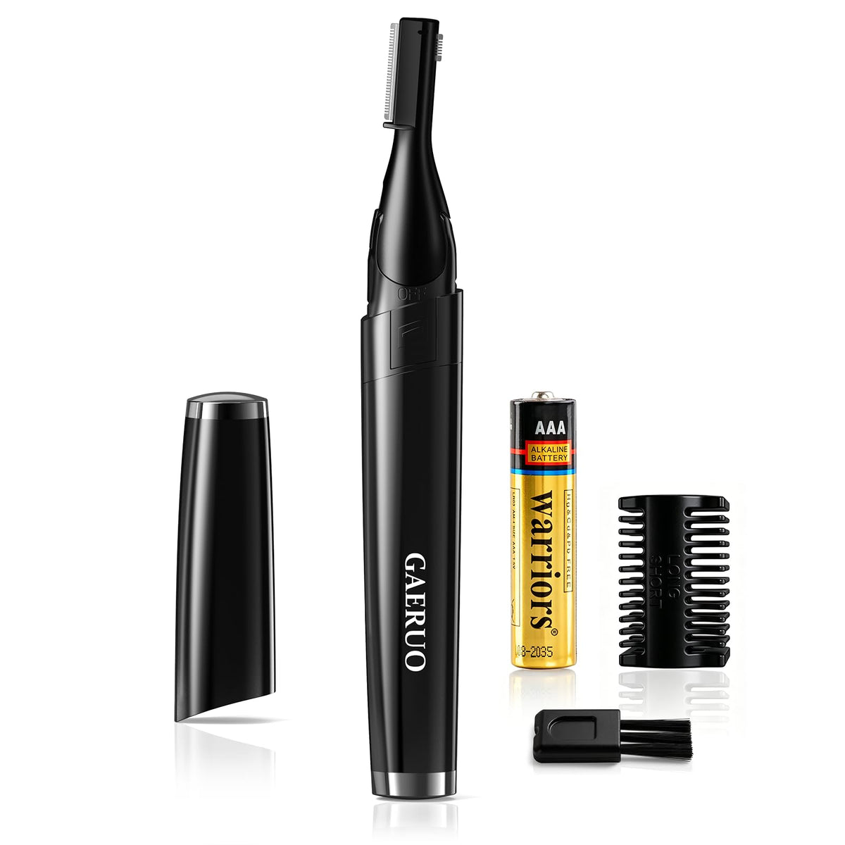 Electric Eyebrow Trimmer for Men Women, Painless Eyebrow Razor with Comb Battery, Dual-Blade Facial Hair Remover, Precision Shaver for Face, Upper Lip, Beard, Sideburns, Body, 30° Pivoting Head