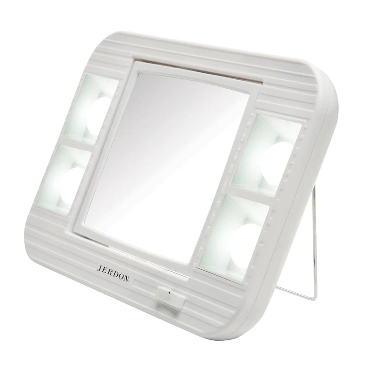 JERDON Lighted Makeup Mirror with 5X Magnification - White - J1015