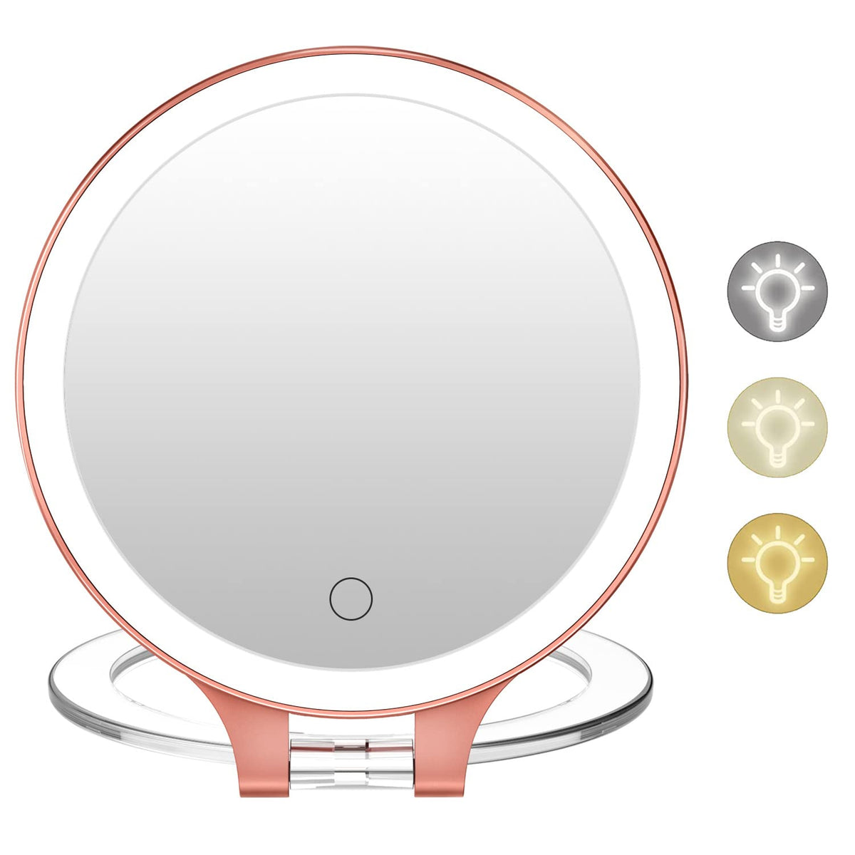 FASCINATE Travel 30X/1X Magnifying Mirror with Light Double Sided Mirror
