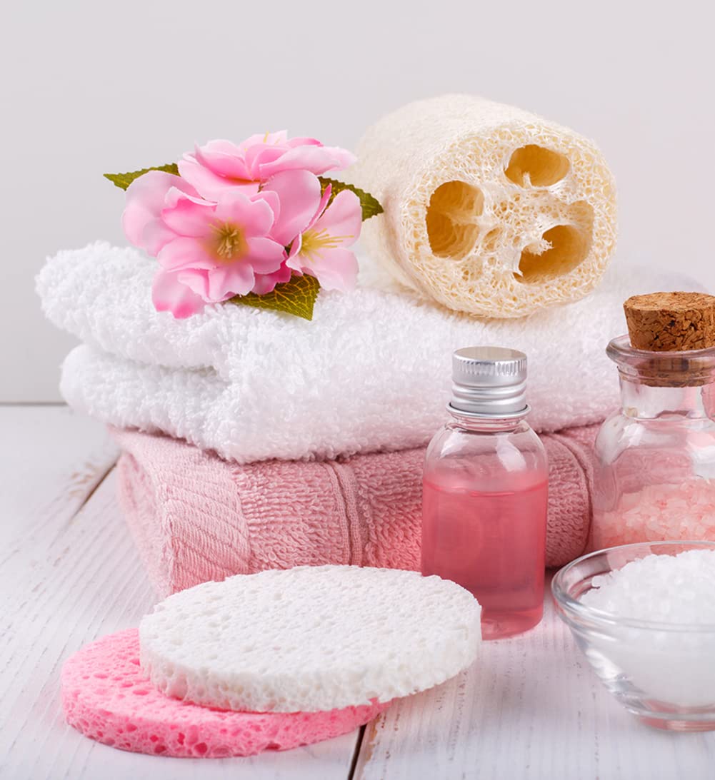 50-Count Compressed Facial Sponges for Daily Face Cleansing, Pink