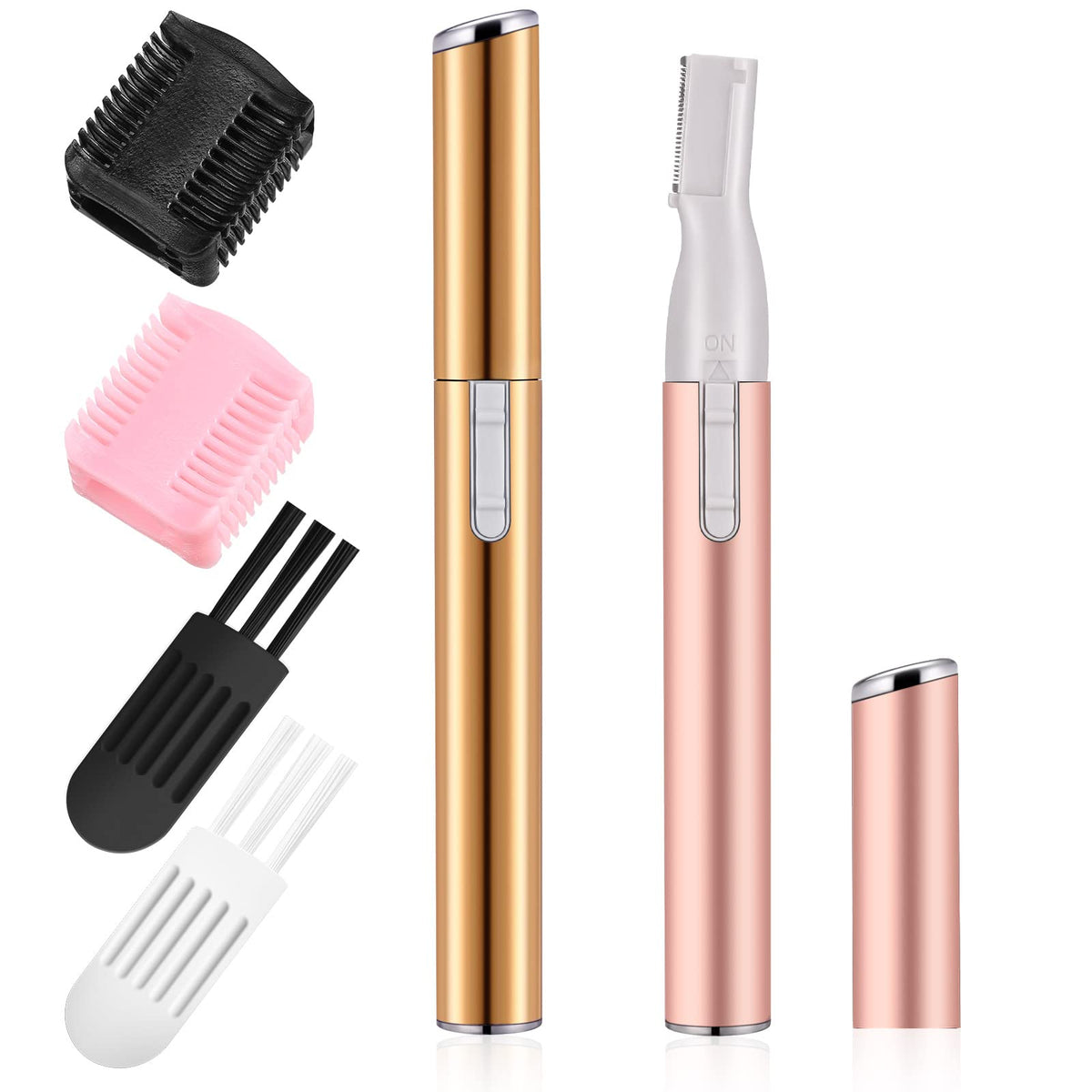 Chumia 2 Pcs Eyebrow Trimmer Face Shaver for Women, Pink, Black