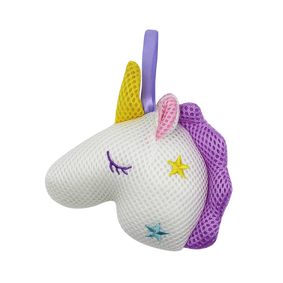 Suillty Unicorn Cartoon Animal Bath Shower Sponge Pouf Loofahs - Eco-Friendly Exfoliating Mesh Brush Mesh Bath Shower Ball Sponge - Exfoliate, Cleanse, Soothe Skin (Pink)