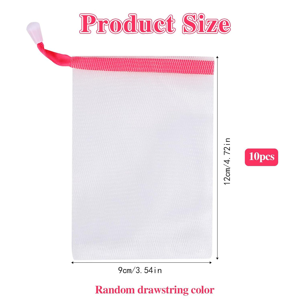 10 PCS Soap Bags Handmade Soap Bubble Mesh Bags Exfoliating Soap Saver Pouch Net Bags with Drawstring Body Facial Cleaning Tool for Bath and shower, Assorted Colors