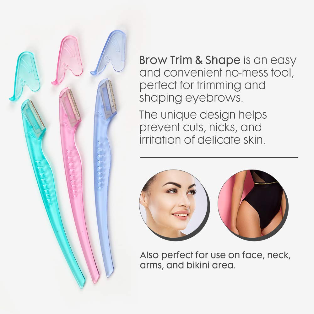 Ardell Pro Brow Trim & Shape, Eyebrow Dermaplane Razor, 6 Count