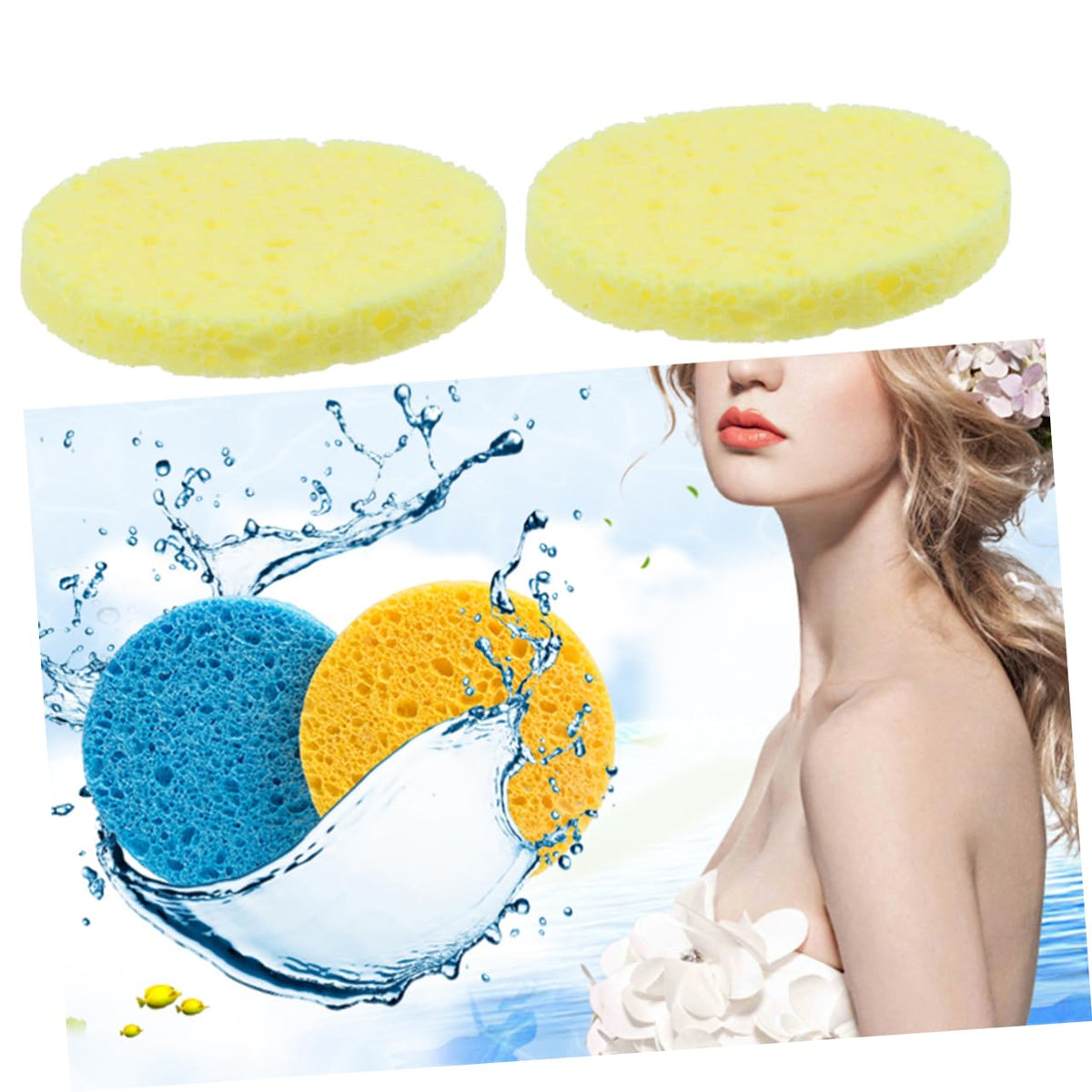 FOMIYES 12pcs Thickened Facial Cleaning Sponge Set Natural Makeup Remover and Cleansing Puff for Skin Care Soft Compress Sponges for Daily Face Wash