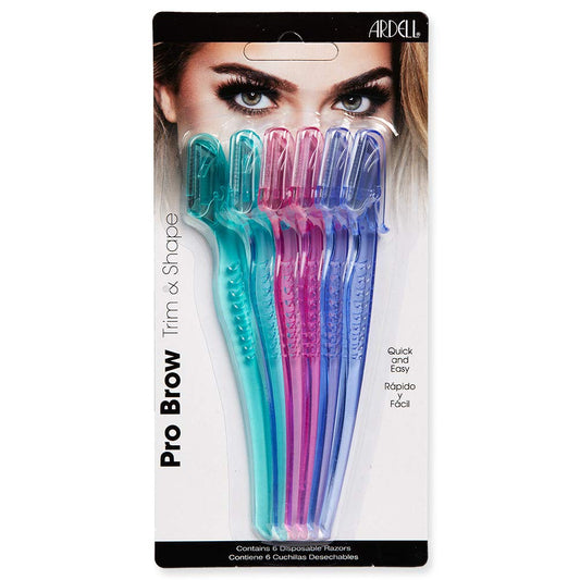 Ardell Pro Brow Trim & Shape, Eyebrow Dermaplane Razor, 6 Count