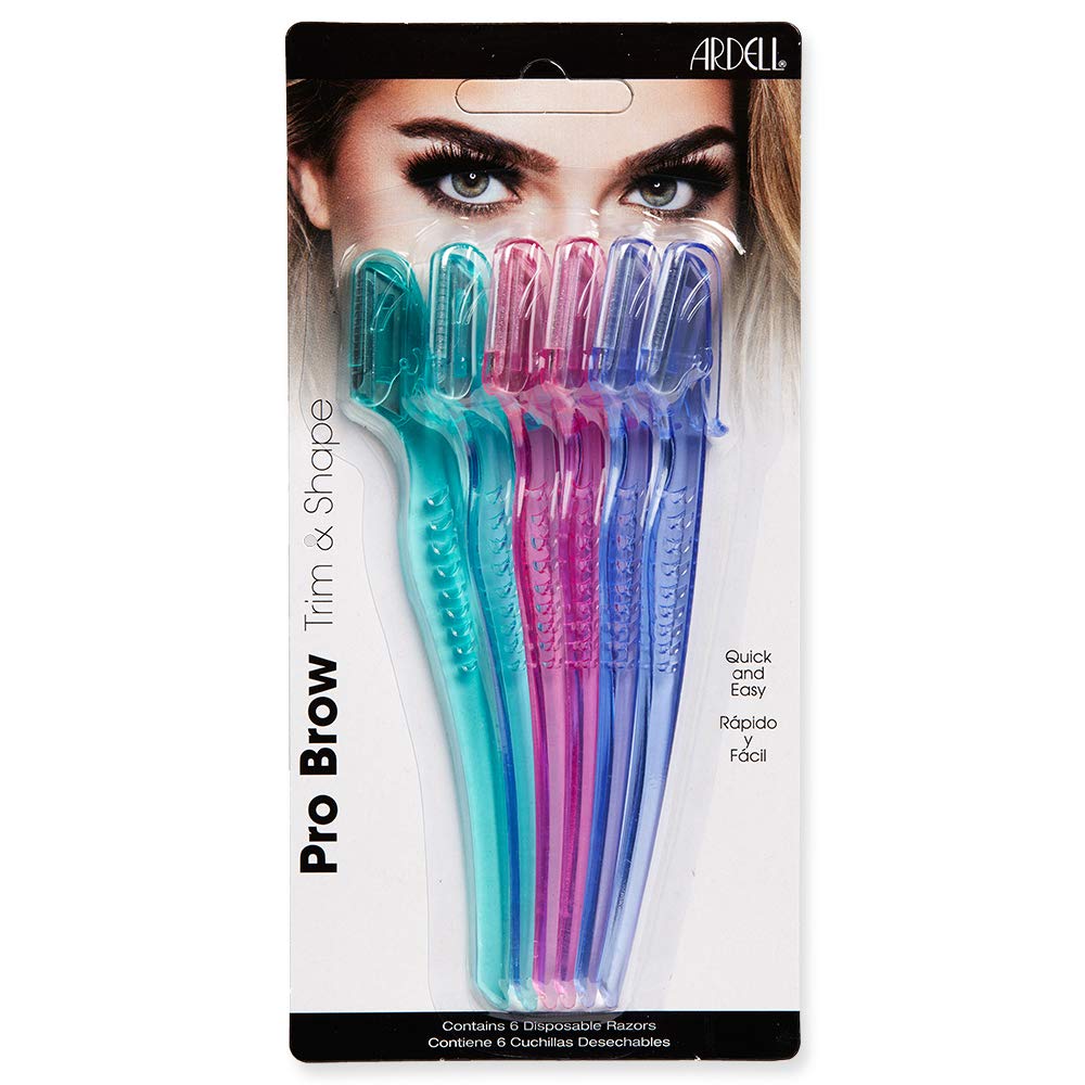 Ardell Pro Brow Trim & Shape, Eyebrow Dermaplane Razor, 6 Count