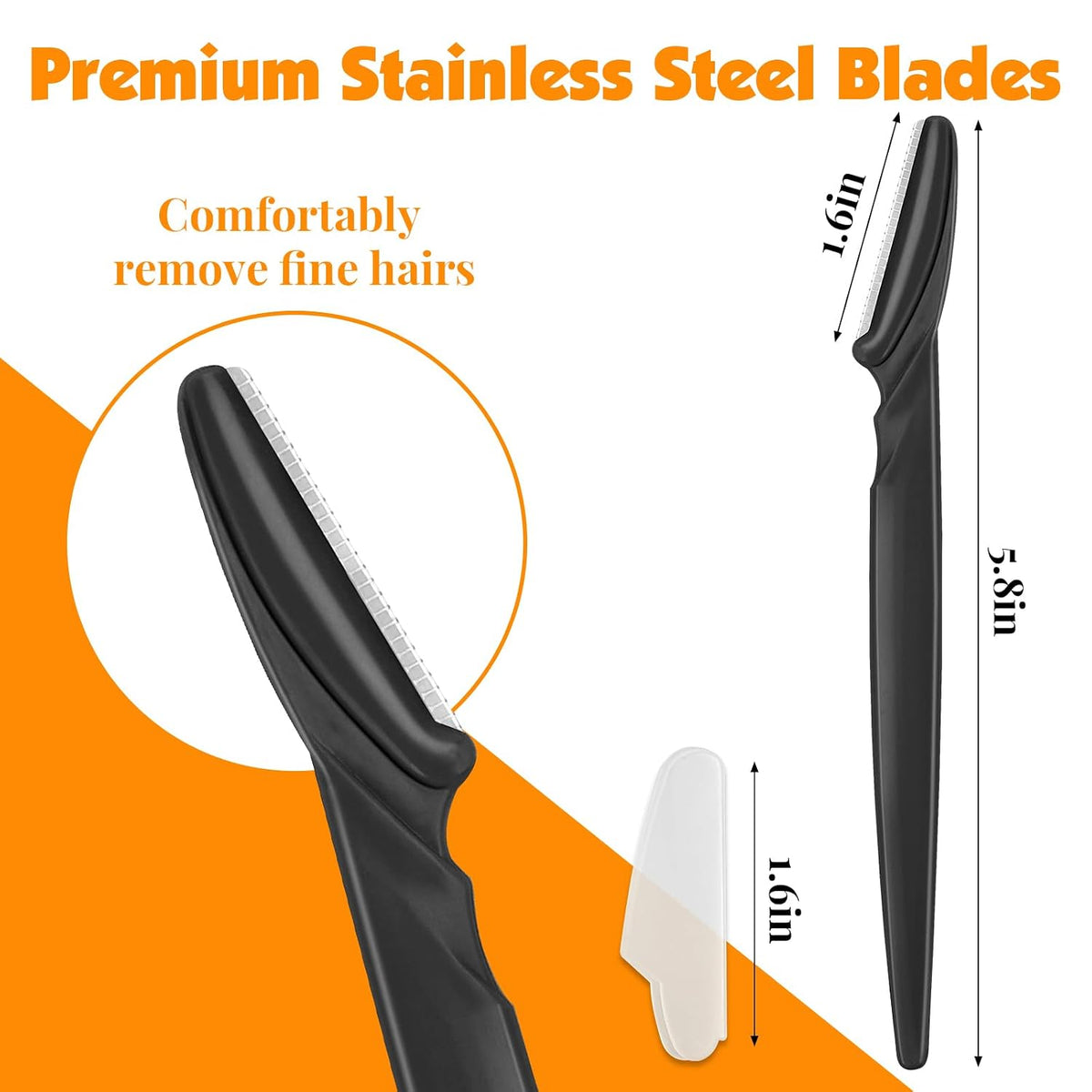 88 Pcs Eyebrow Razors & Face Razors for Women in Storage Jar – Black Dermaplane Razor for Face & Men, Precision Face Shaver with Protective Covers, Thoughtful Beauty Gift for Women