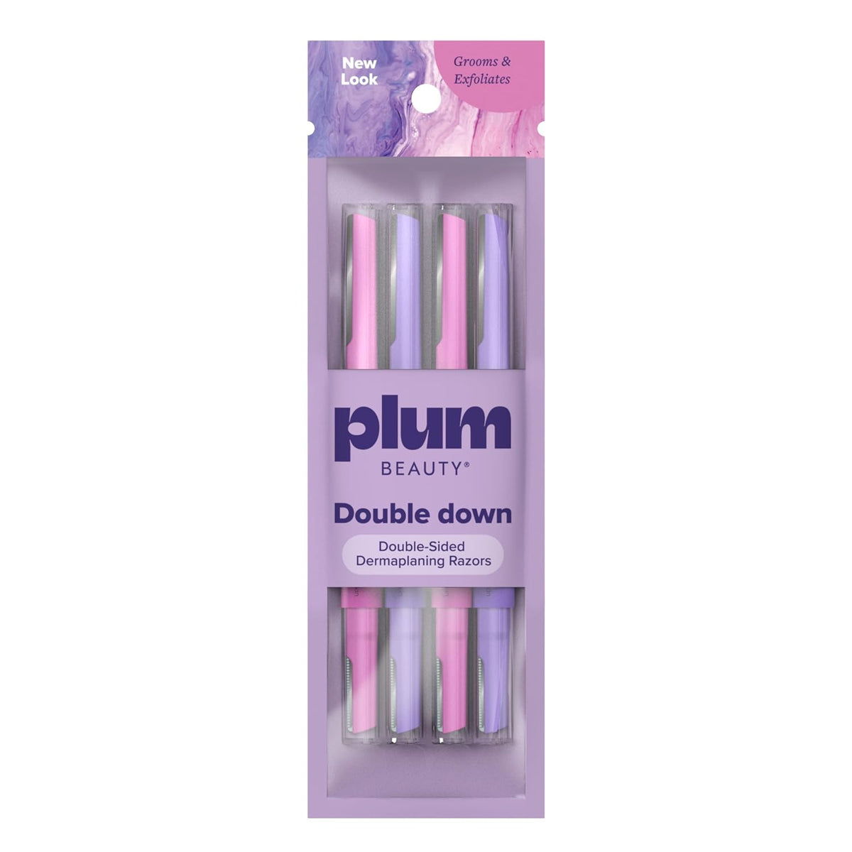 Plum Beauty Double-Sided Dermaplaning Razors (4-Pack) - Women Facial Razors