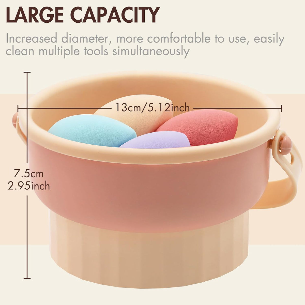 Makeup Brush Cleaner Mat, Brush Cleaner Bowl For Deep Cleaning Tools, 3 in 1 Cleaning Tool Makeup Organizer Storage for Brushes, Powder Puffs, and Sponges(Khkai)