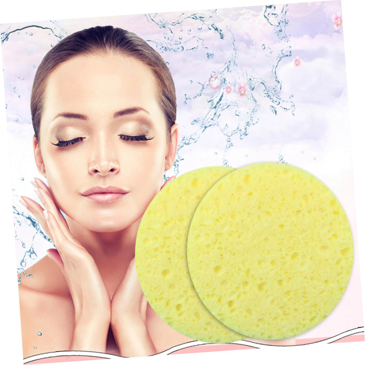 FOMIYES 12pcs Thickened Facial Cleaning Sponge Set Natural Makeup Remover and Cleansing Puff for Skin Care Soft Compress Sponges for Daily Face Wash