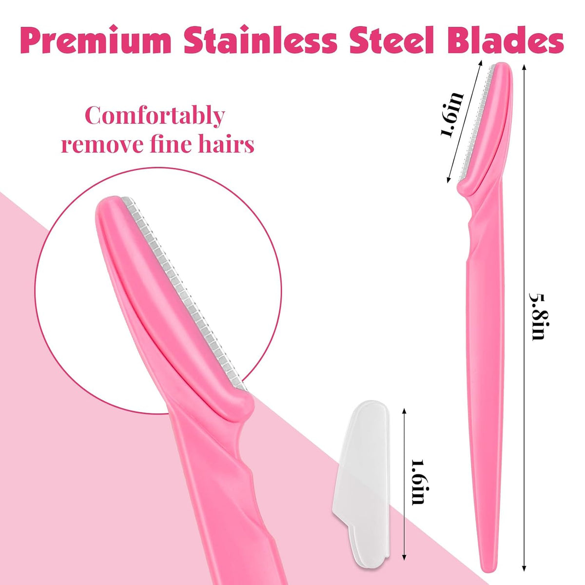 100 Pcs Eyebrow and Face Razors for Women and Men, Multi-Color Facial Shavers with Protective Covers, Safe for Beginners