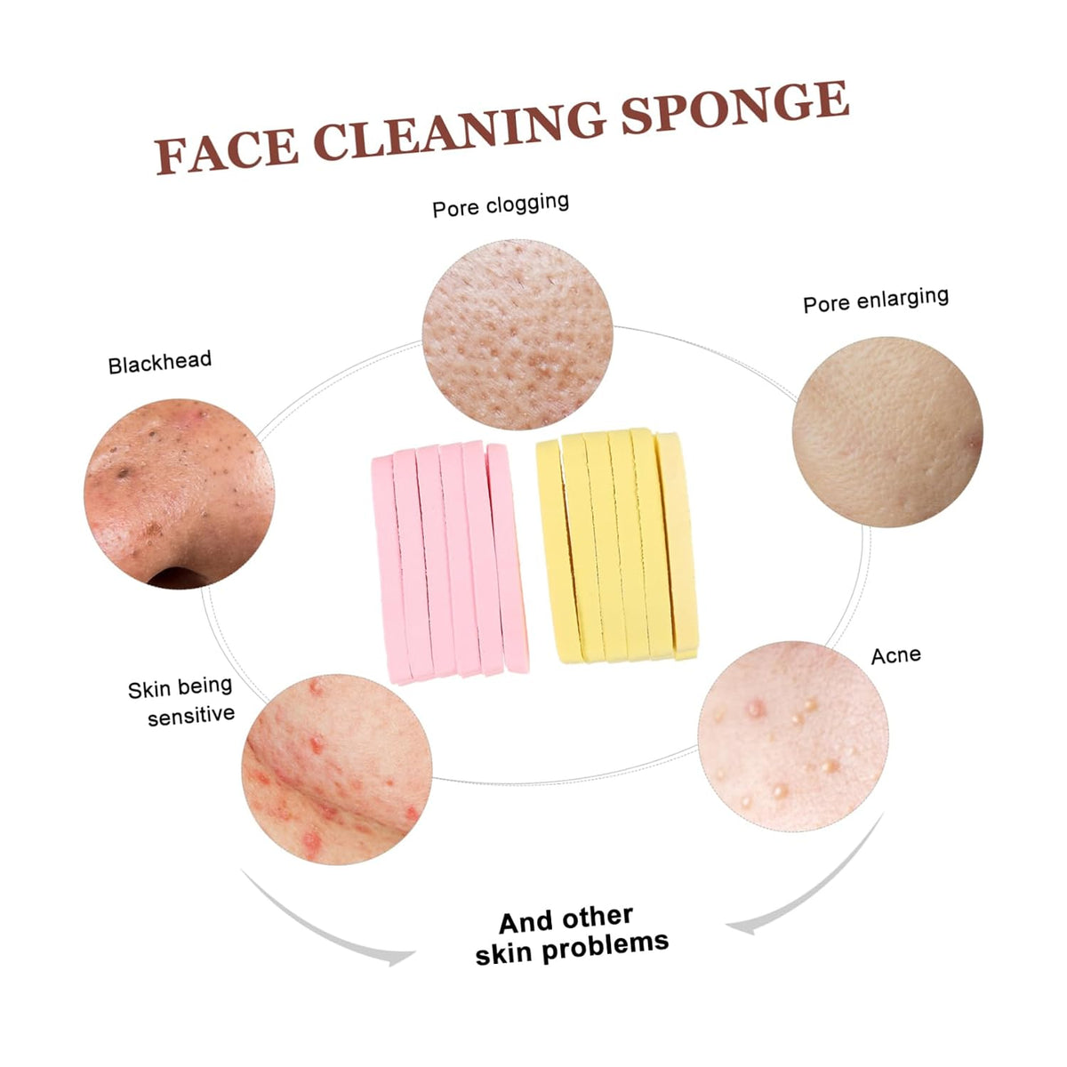 24pcs Compressed Facial Cleansing Sponges Soft Skin Care Pads for Gentle Makeup Removal Deep Clean Moisturize Yellow Face Wash Puff for Daily Use