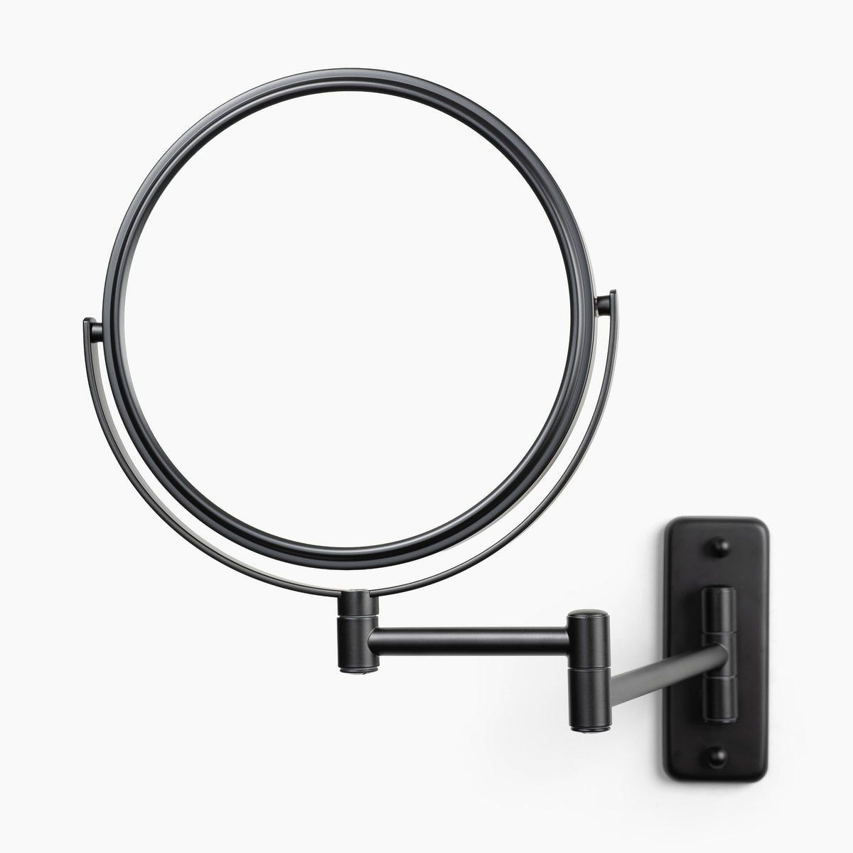 JERDON Wall-Mounted Makeup Mirror - 5X Magnification - Black - JP7506BK
