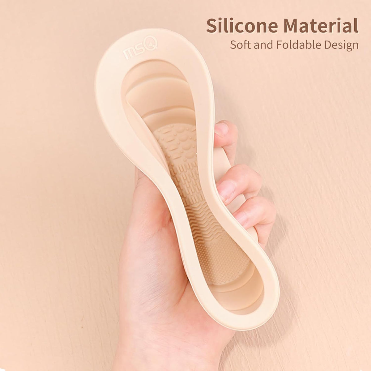 Foldable Silicone Makeup Brush Cleaner Bowl MSQ Makeup Brush Cleaning Mat Portable Cleaning Tool for Brushes, Powder Puffs and Sponges