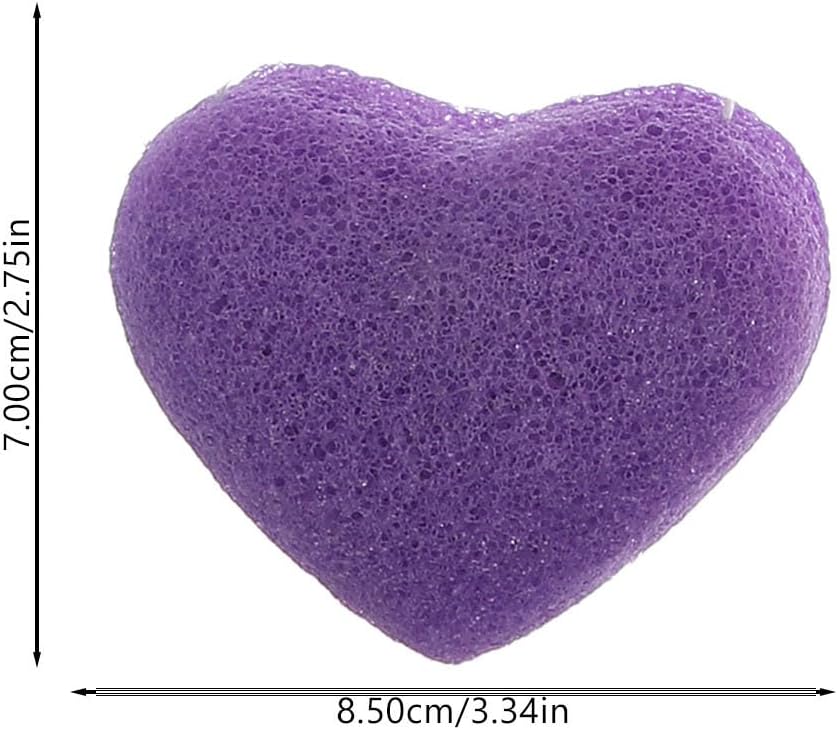 Beaupretty 6 Pcs Konjac Facial Sponges Heart Shaped Face Cleansing and Exfoliation Sponges Natural Cleaning Puff Scrubber for Women Men