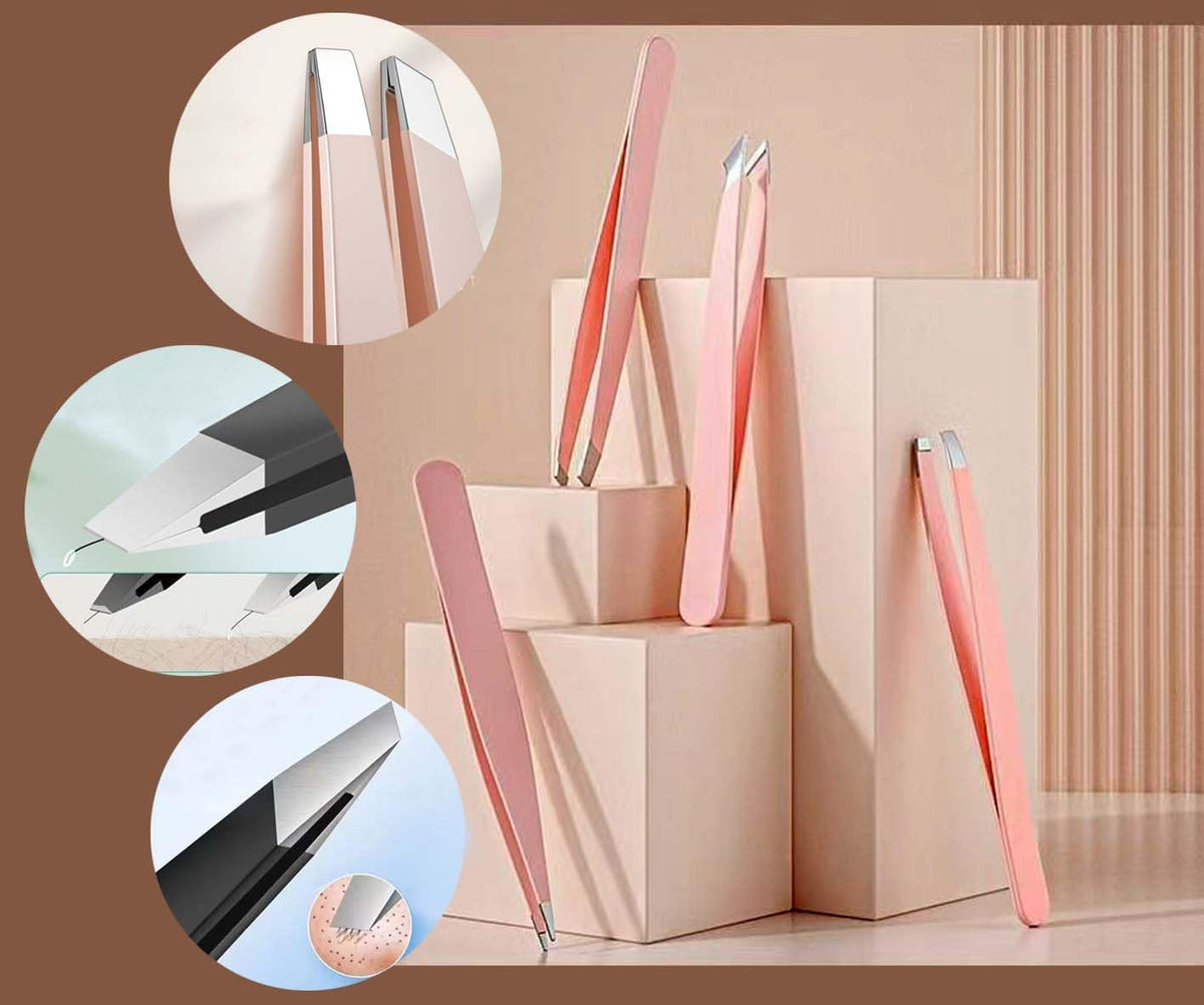 Tweezers for Women Facial Hair Eyebrow Kit Tweezer Set Black