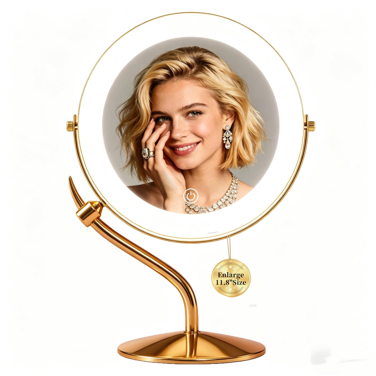 9" 1X/10X Magnifying Vanity Mirror with Light, Rechargeable Makeup Mirror