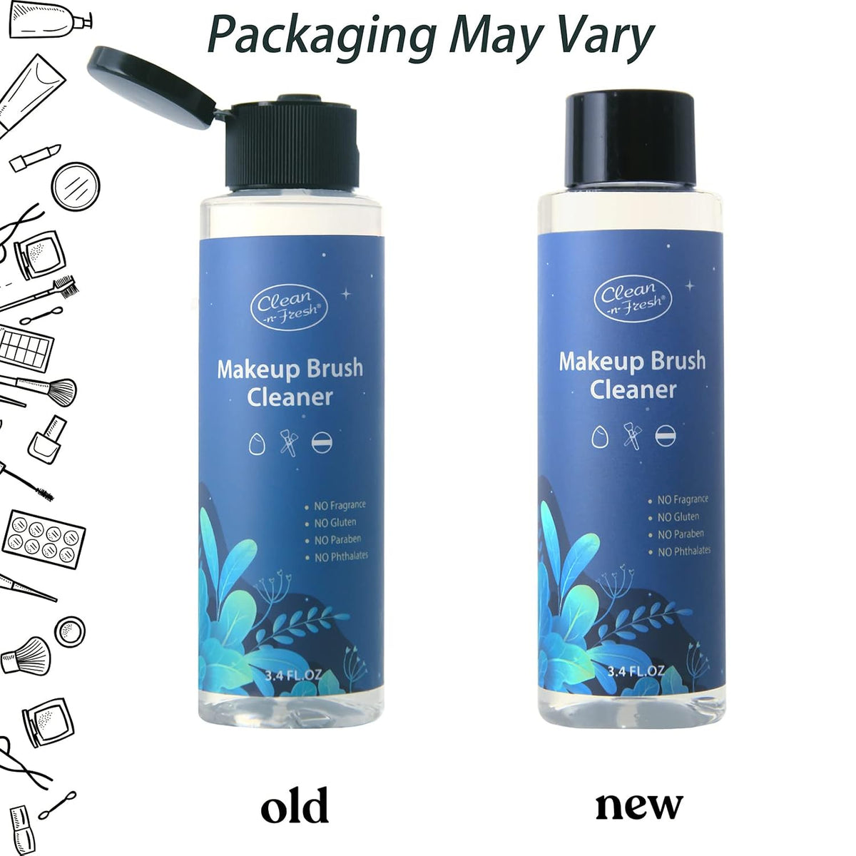 Clean-n-Fresh Makeup Brush Cleaner Set 2 Pack with Cleaning Mat 6.8 Fl Oz