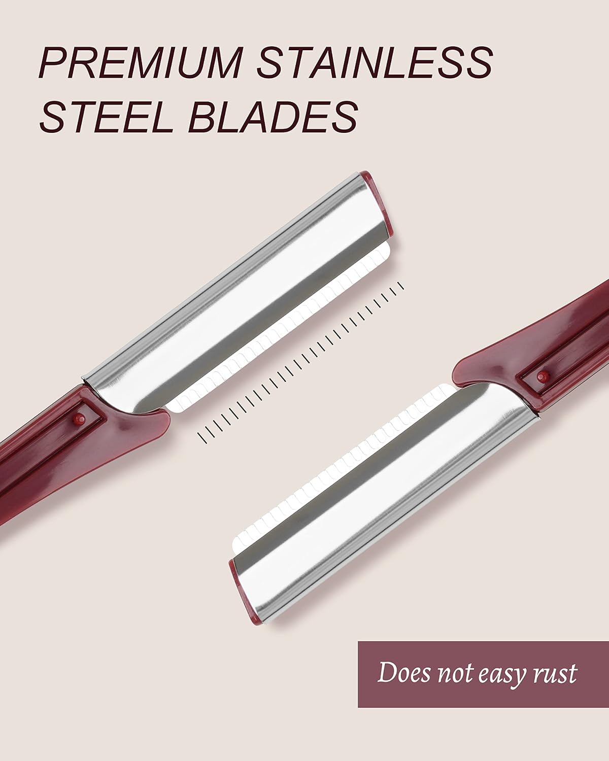 MoHern Multipurpose Eyebrow & Face Razor - 20 Pcs Dermaplane Razor, Face Shaver for Women and Men (Red)