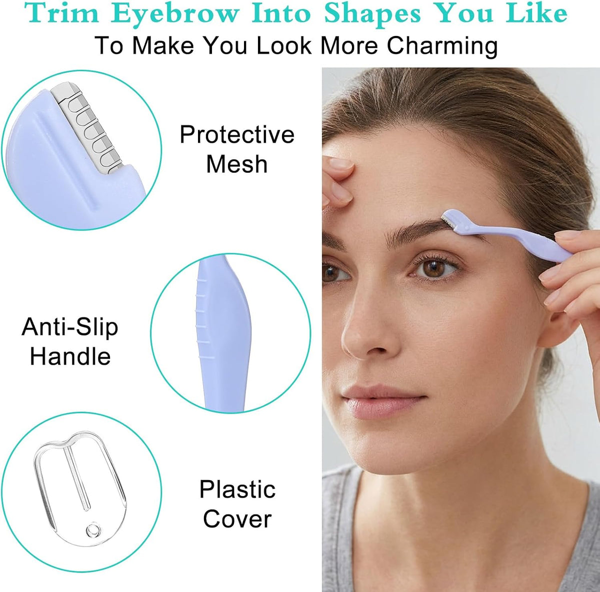 Ouligay 8 PCS Eyebrow Razor for Women Mini Eye Brow Trimmers Small Facial Razor Face Shaver Lip Hair Remover with Precision Cover Eyebrow Shaver for Women Makeup Face Care Tools