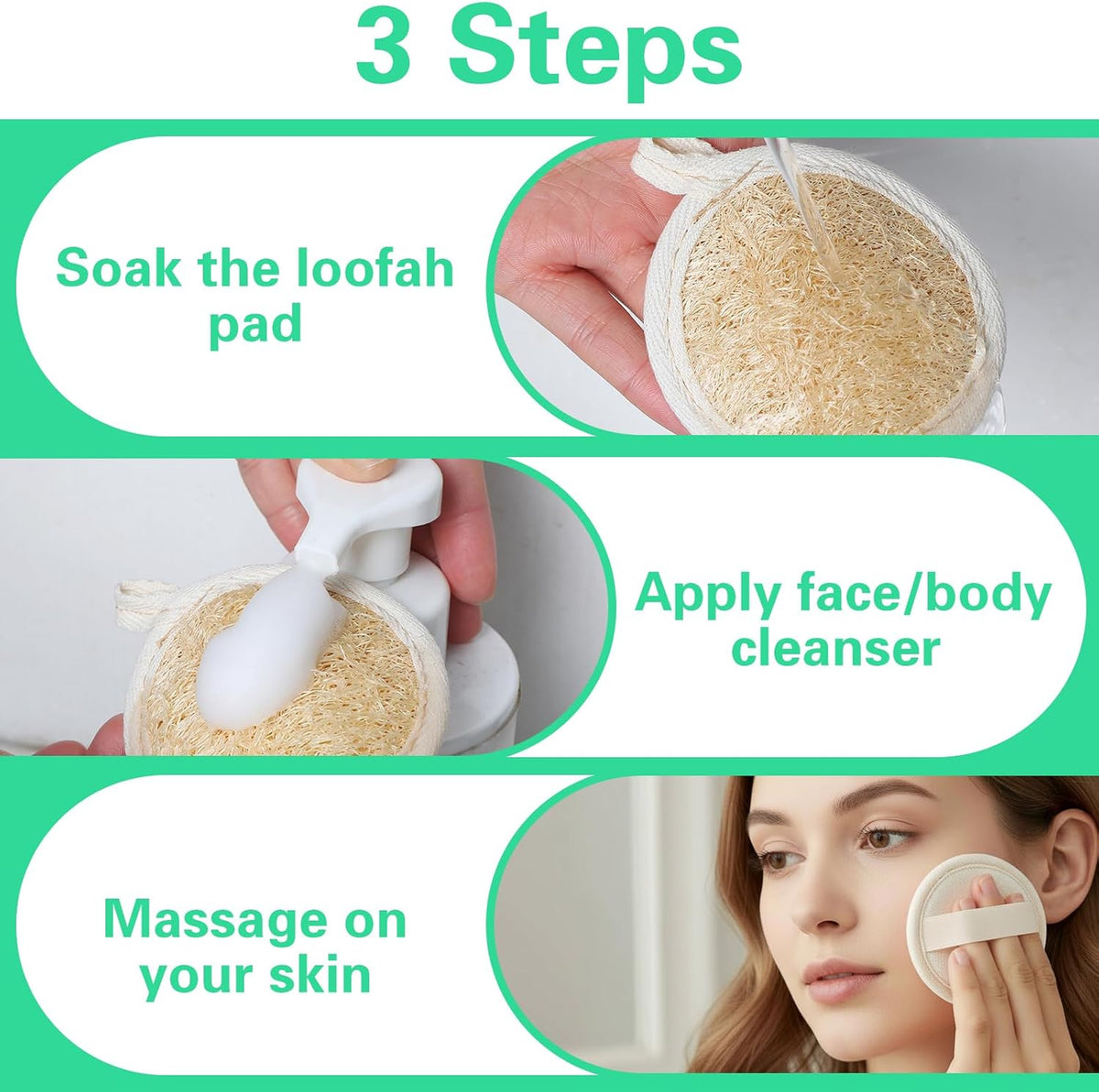TIESOME 6 Pack Loofah Facial Scrubbers, Face Scrubber Round Exfoliating