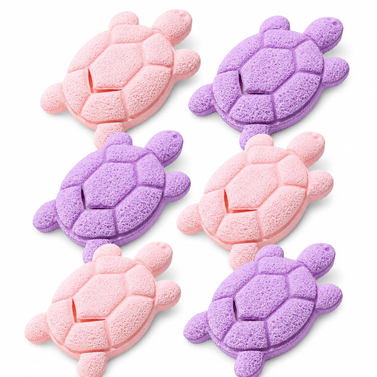 Cute Turtle Facial Sponge, Soft Reusable Face Scrubber Exfoliator, Gentle Makeup Remover & Daily Cleansing Sponge, Ideal for Sensitive Skin (4, MultiColor)