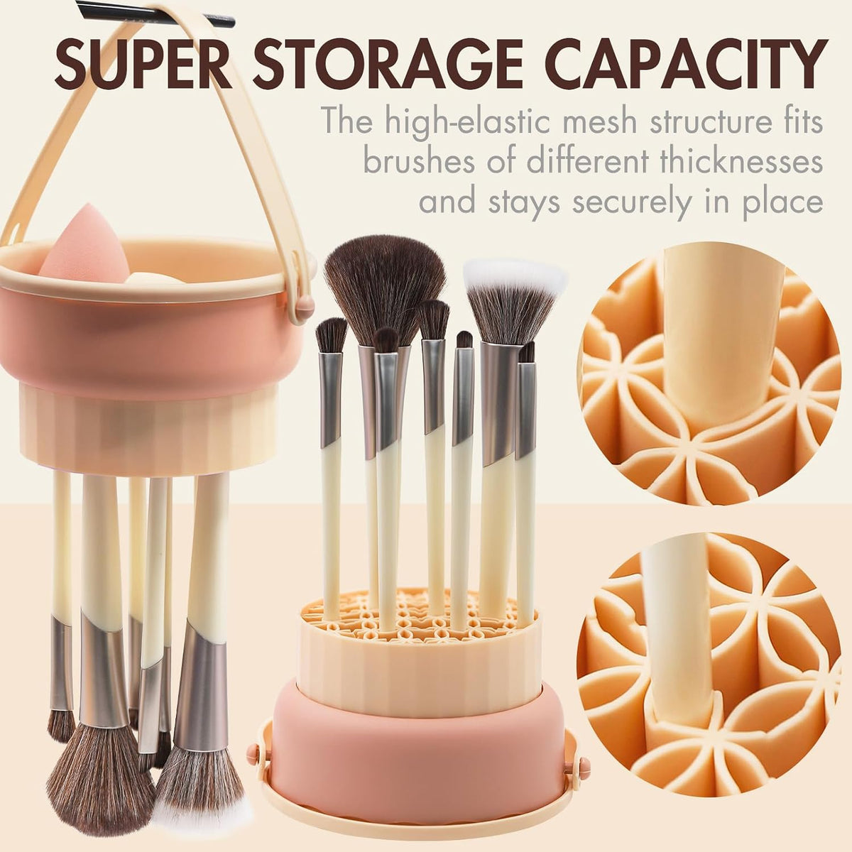 Makeup Brush Cleaner Mat, Brush Cleaner Bowl For Deep Cleaning Tools, 3 in 1 Cleaning Tool Makeup Organizer Storage for Brushes, Powder Puffs, and Sponges(Khkai)