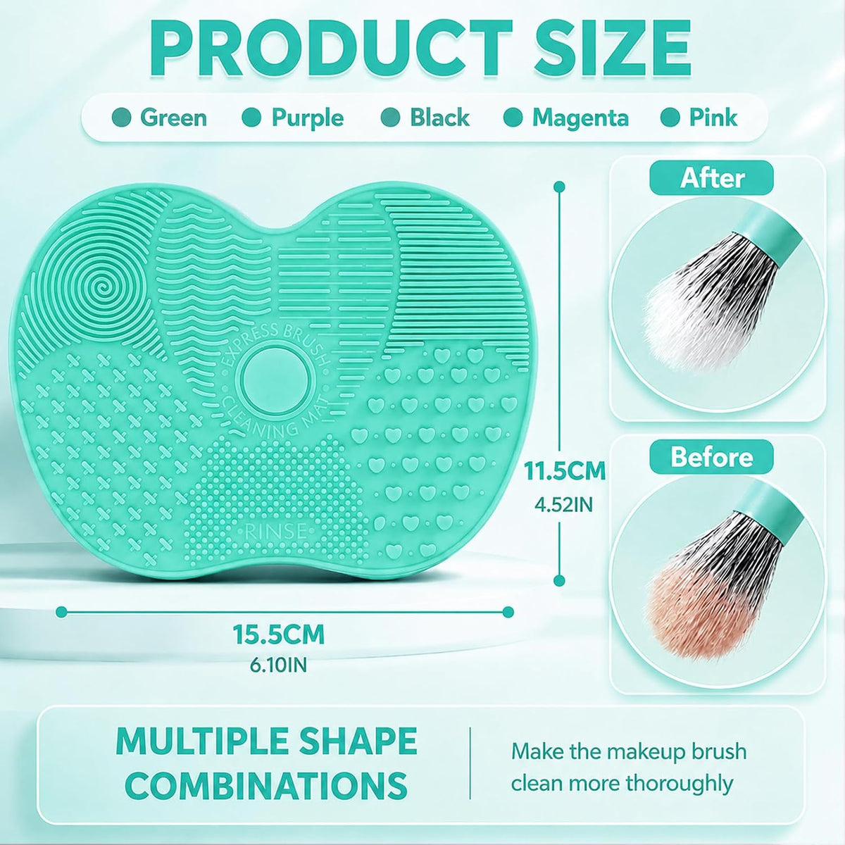 Makeup Brush Cleaner Mat Silicone Brush Cleaning Pad For Sponge Puff Cosmetic Brush Scrubber Travel Beauty Tool