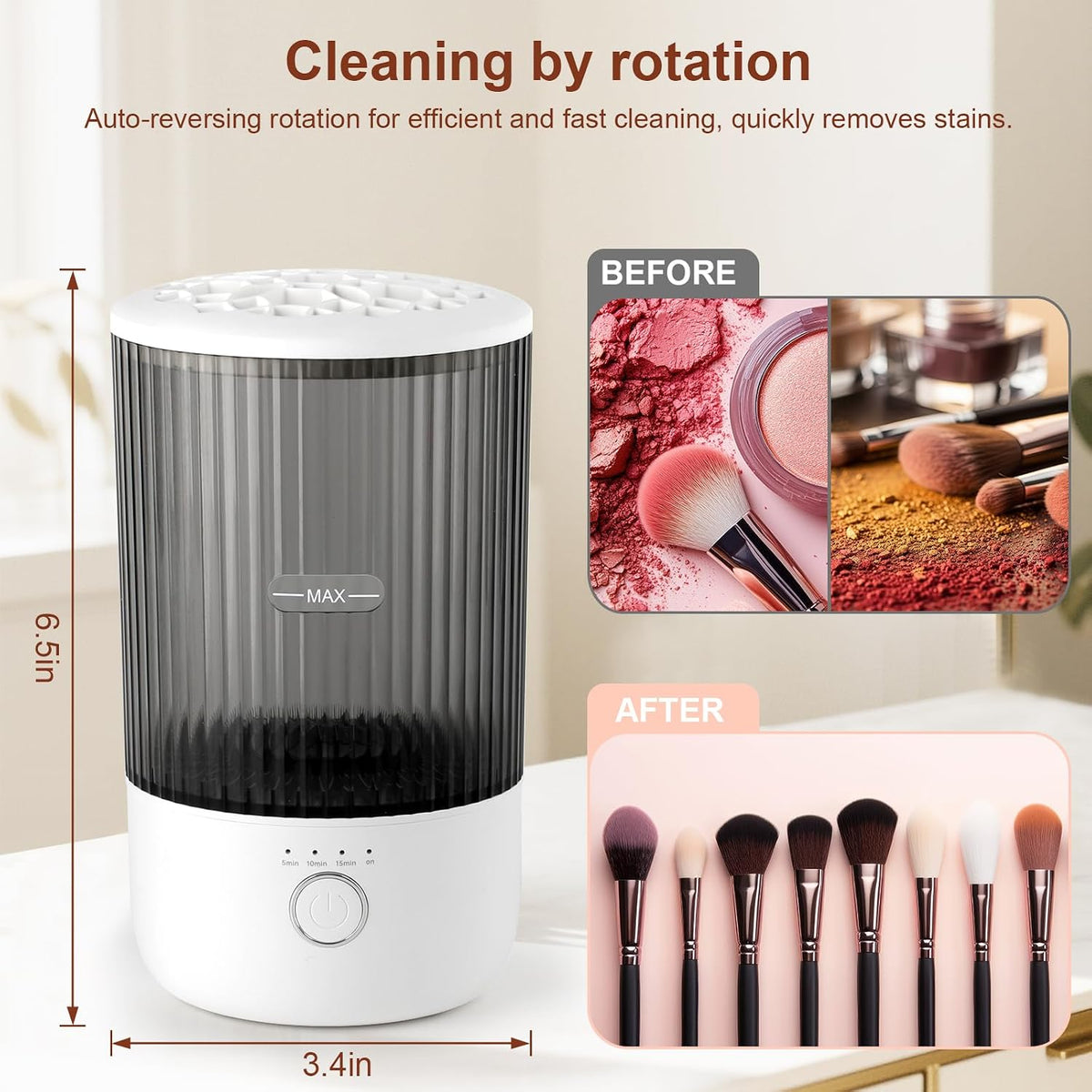Electric Makeup Brush Cleaner Machine, Fits Most Brushes, Sponges and Puffs
