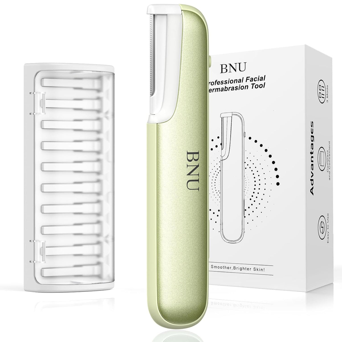 BNU Dermaplane Razor for Women Face Razor Facial Hair Removal Green