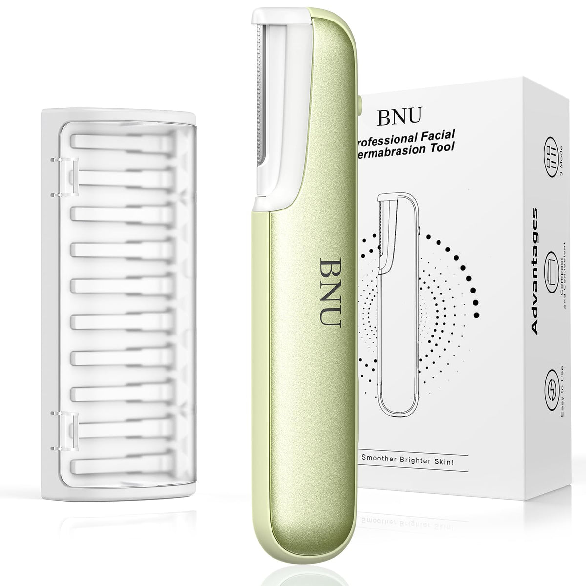BNU Dermaplane Razor for Women Face Razor Facial Hair Removal Green