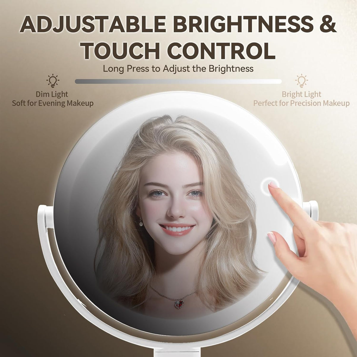 SANYCASA Makeup Mirror with Lights, Lighted Makeup Mirror with Magnification, 80 LED Vanity Mirror with Lights, 3 Color Modes & Stepless Dimming, Shatterp roof & Stable Base