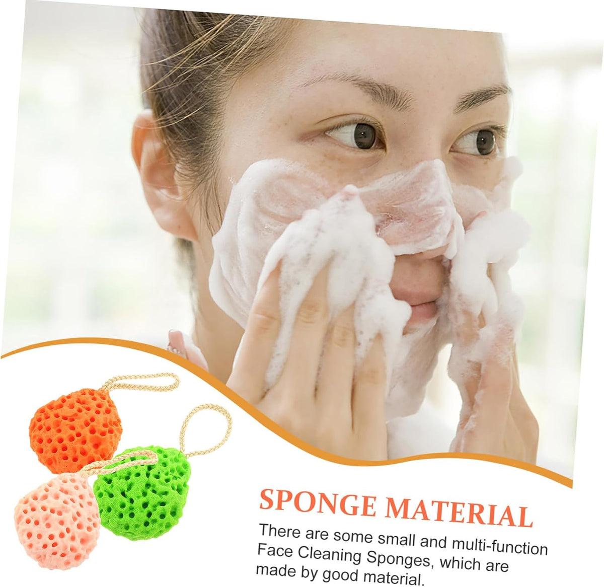 Mobestech 3pcs Face Washing Supplies Reusable Face Scrubber Girl Face Face Washing Tool Portable Face Scrubber Sponge Bath Ball Travel Compression