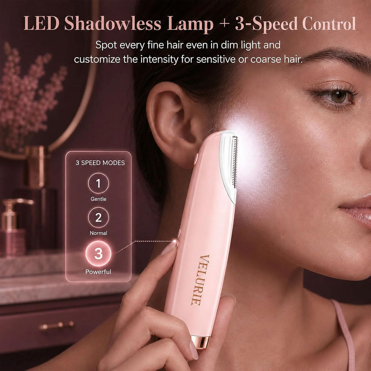 Sonic Dermaplane Razor for Women Face, Pink