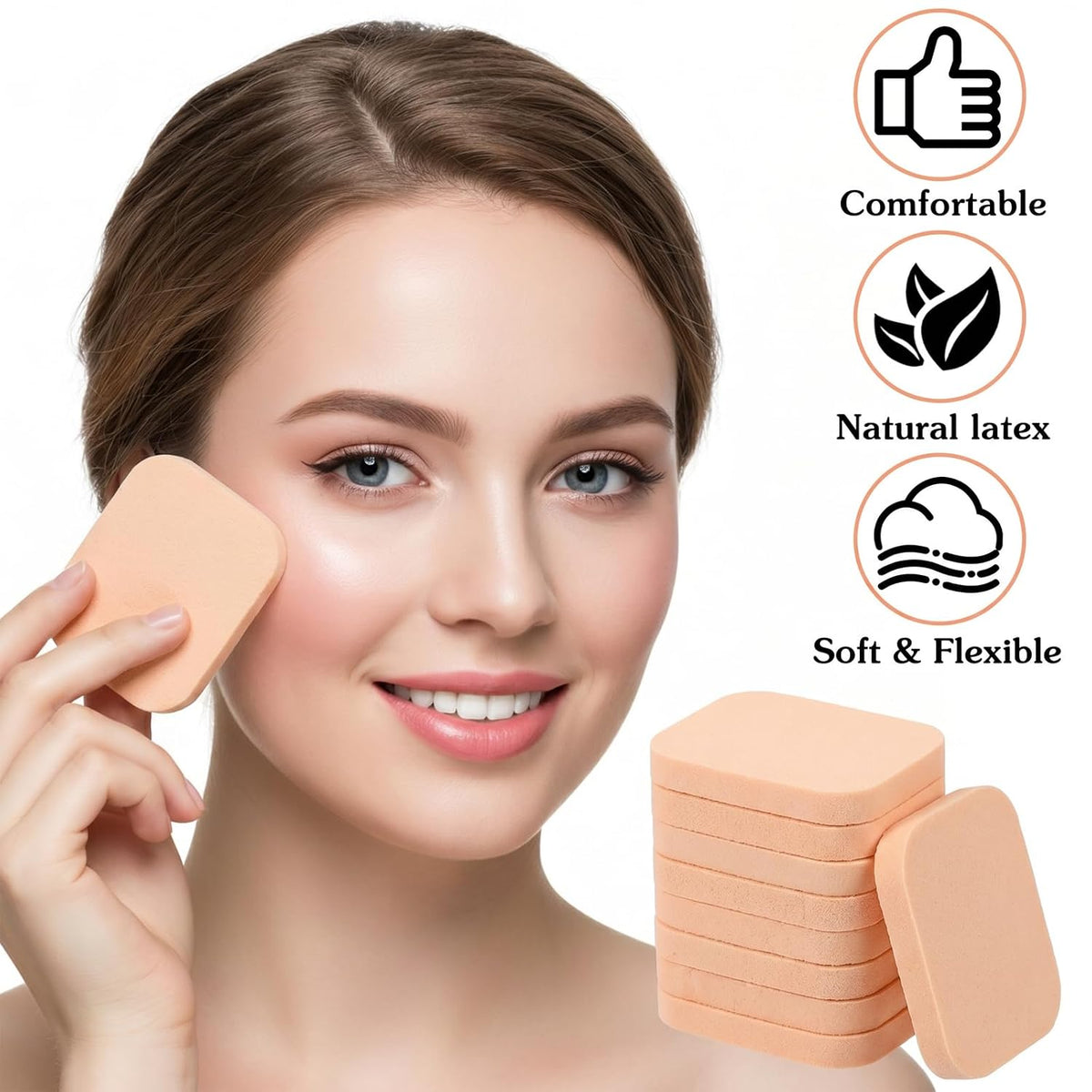 12 Pcs Square Makeup Sponge, Cosmetic Sponges, Makeup Puff