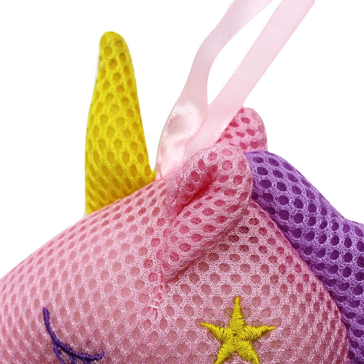 Suillty Unicorn Cartoon Animal Bath Shower Sponge Pouf Loofahs - Eco-Friendly Exfoliating Mesh Brush Mesh Bath Shower Ball Sponge - Exfoliate, Cleanse, Soothe Skin (Pink)