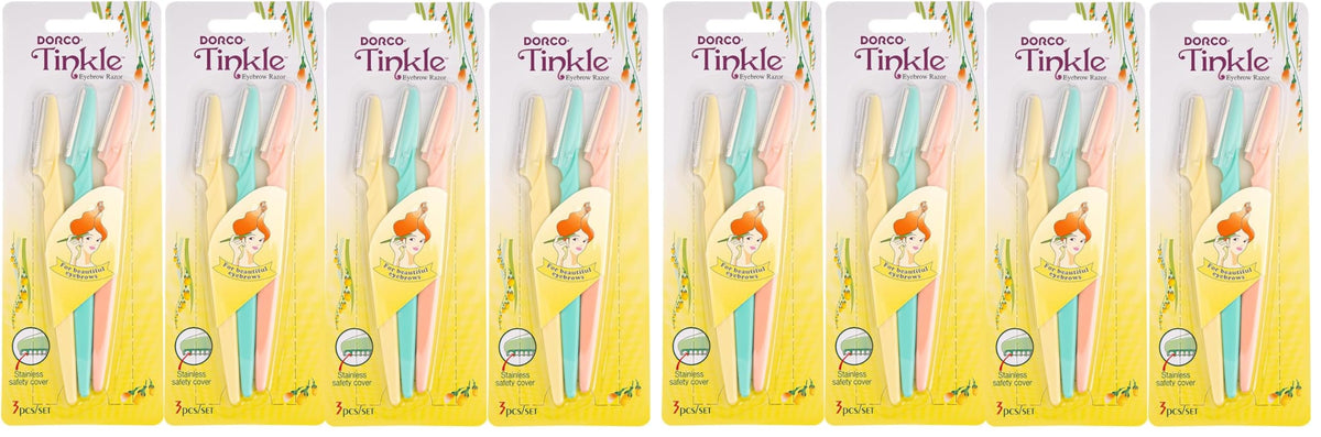 Tinkle Dermaplaning Tool 6ct, Dermaplane Razor for Women, Safe and Easy Peach Fuzz Remover, Eyebrow Trimmer with Protective Cover, Stocking Stuffers