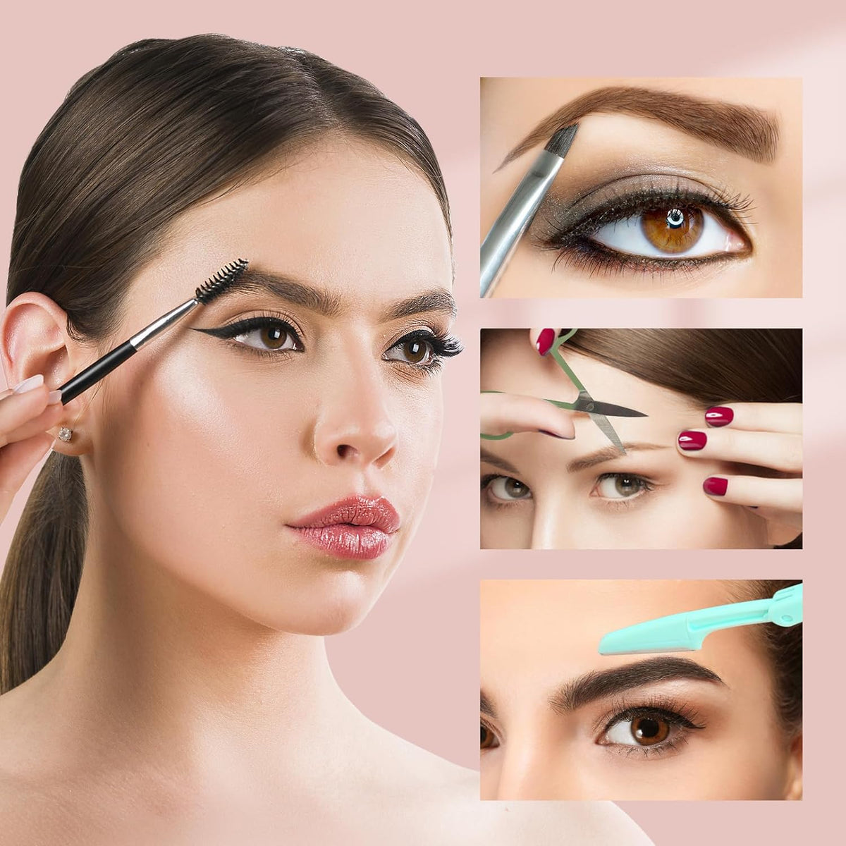 SWEET VIEW 7PCS Tweezers Kit for Women Facial Hair & Brow
