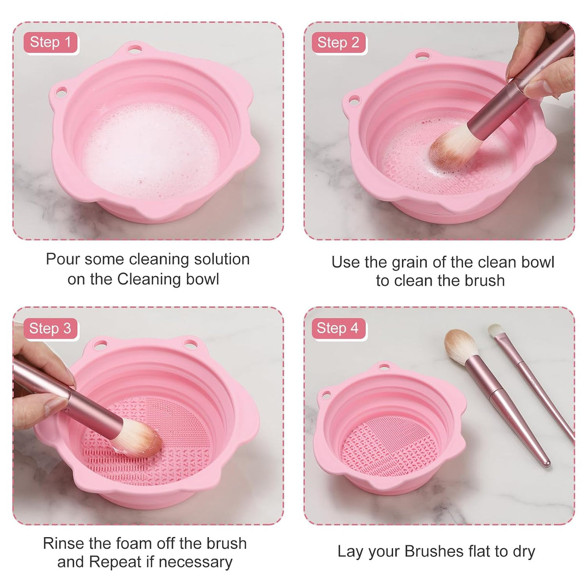 Etercycle Foldable Silicone Makeup Brush Cleaner Bowl