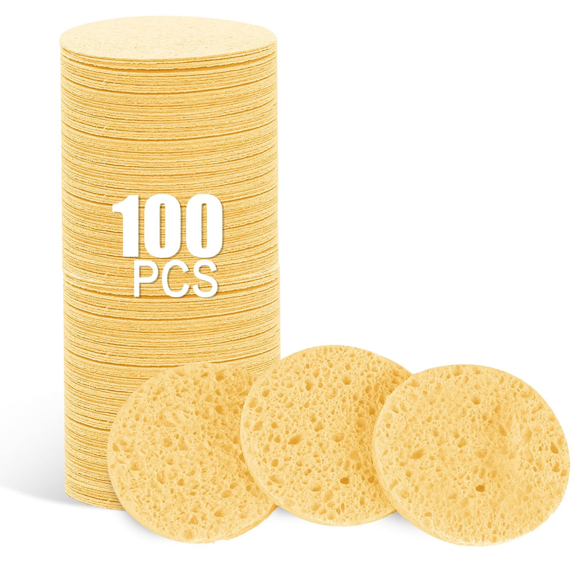 50-Count Compressed Facial Sponges, Pink Cellulose Daily Facial Cleaning