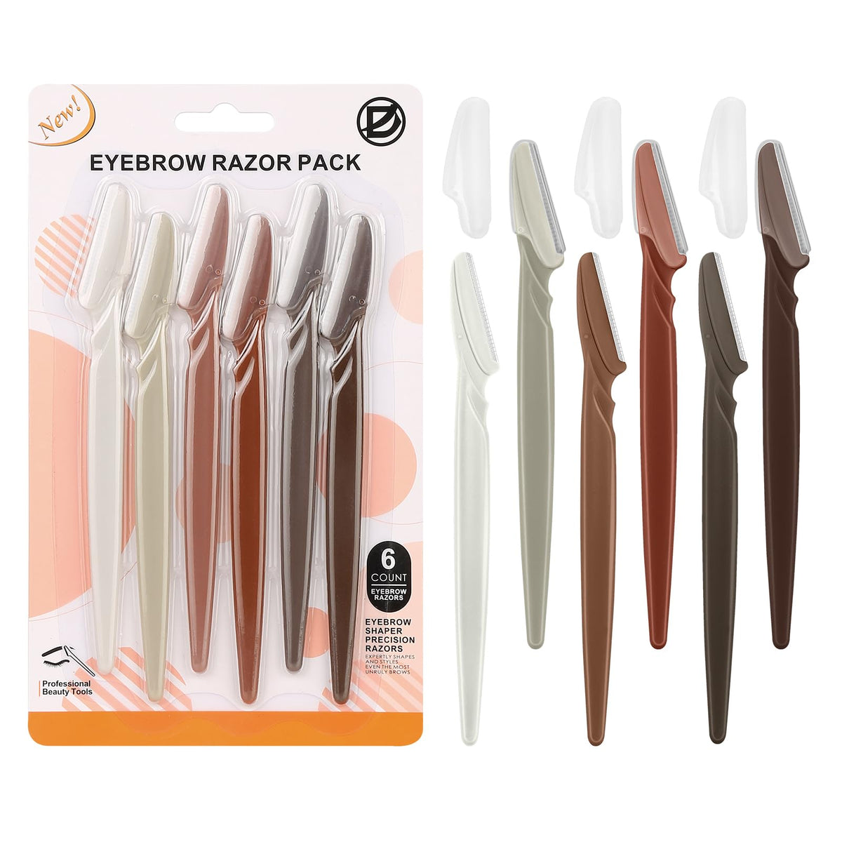 D 6 Pcs Face Razors for Women, Eyebrow Razors and Dermaplane Tool