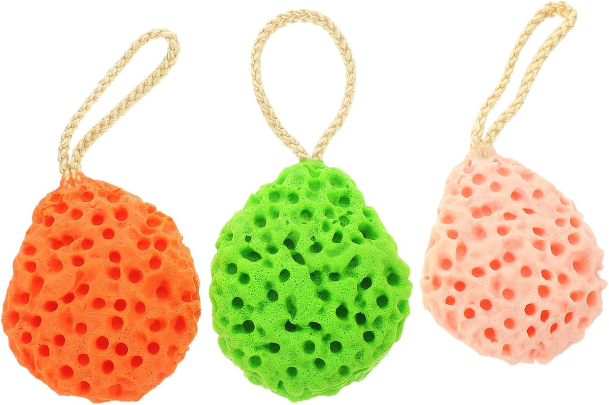 Mobestech 3pcs Face Washing Supplies Reusable Face Scrubber Girl Face Face Washing Tool Portable Face Scrubber Sponge Bath Ball Travel Compression