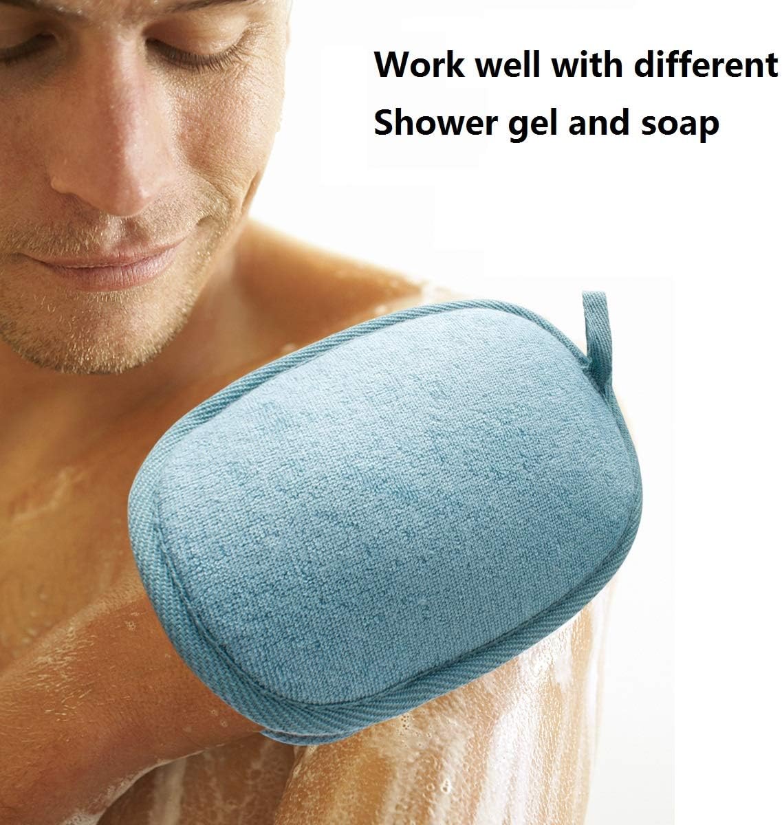 3 Pack Body Sponge Brushes Pouf Mesh Brush Shower Glove with Flower Bath Ball