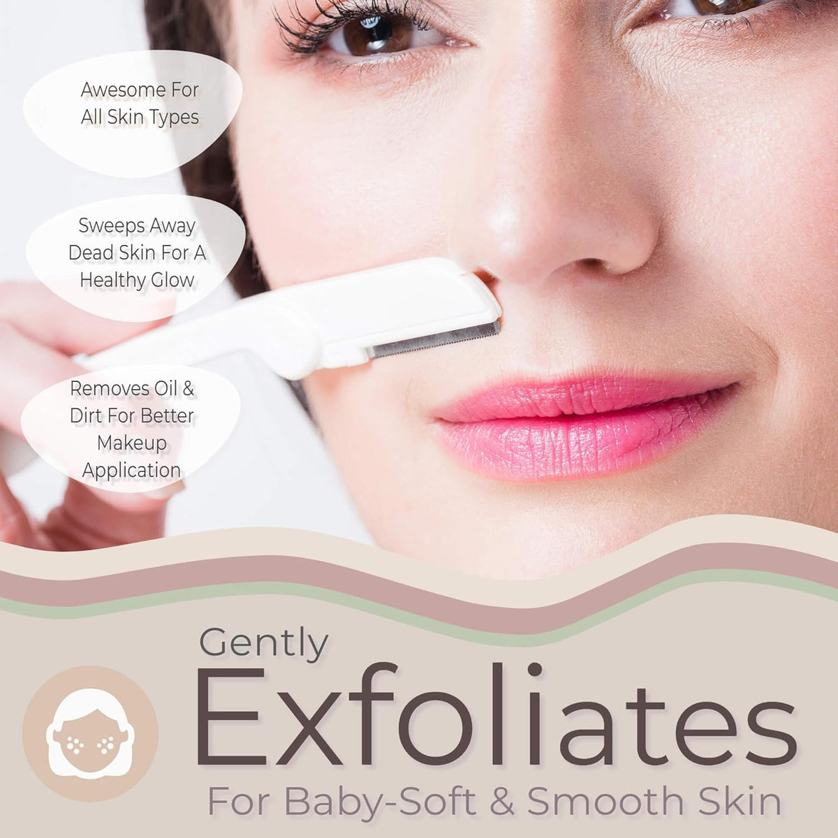 Dermaplane Razor for Women - Face Razor for Peach Fuzz & Eyebrows, 9 Count