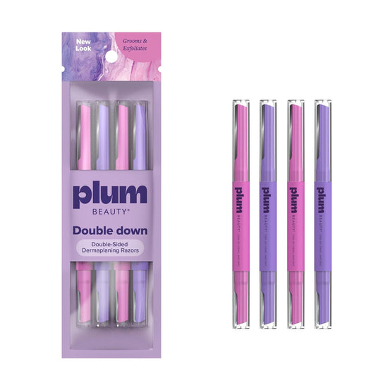 Plum Beauty Double-Sided Dermaplaning Razors (4-Pack) - Women Facial Razors