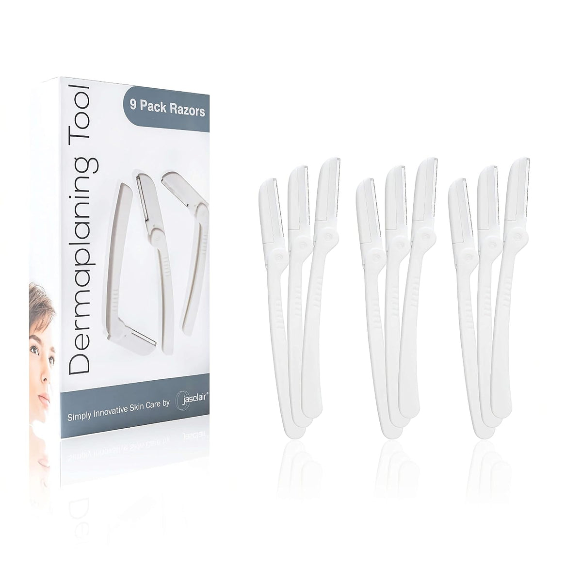 Dermaplane Razor for Women - Face Razor for Peach Fuzz & Eyebrows, 9 Count